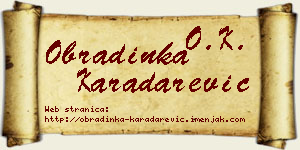 Obradinka Karadarević vizit kartica